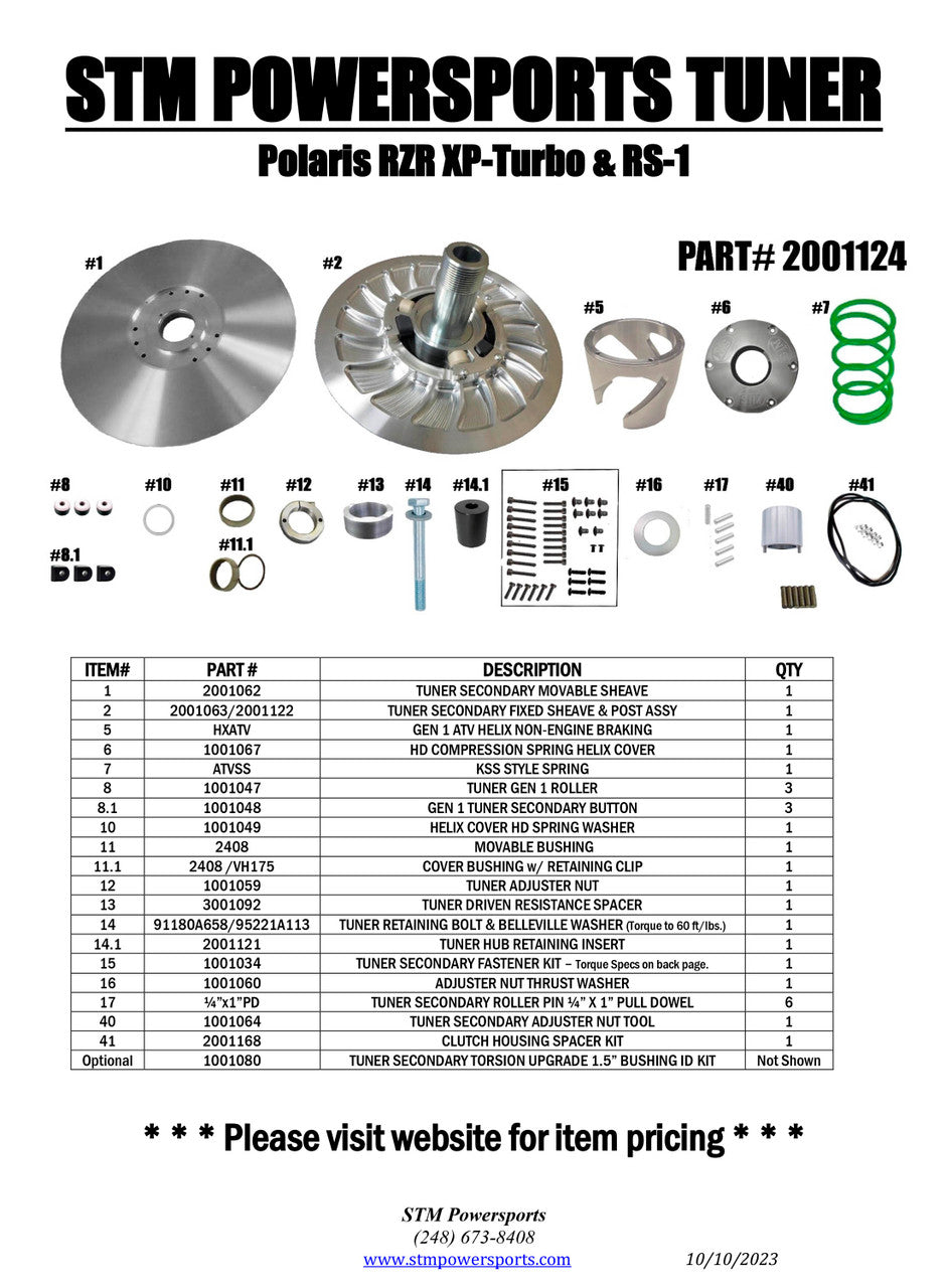 STM RZR XP-TURBO & RS-1 SECONDARY CLUTCH – Bikeman Performance